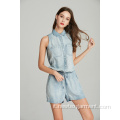 Tuta in denim Tencel da donna